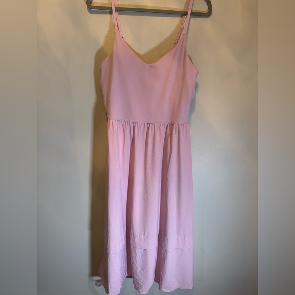 Athleta Light Pink Casual Dress with built in shelf bra